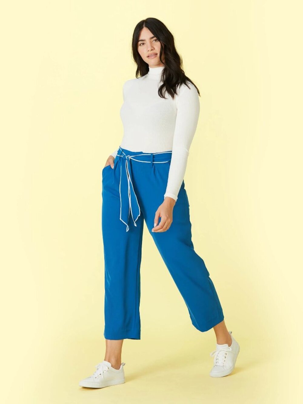 Summersalt Packable Everyday Cobalt Blue Tie Waist Cropped Pant | M